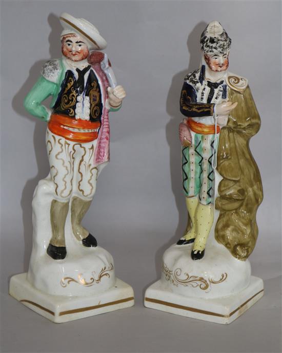 Two 19th century Staffordshire figures of bullfighters